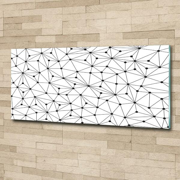 Cuadro de cristal templado moderno horizontal Líneas y círculos