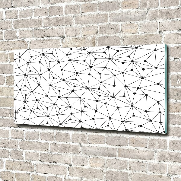 Cuadro de cristal templado moderno horizontal Líneas y círculos