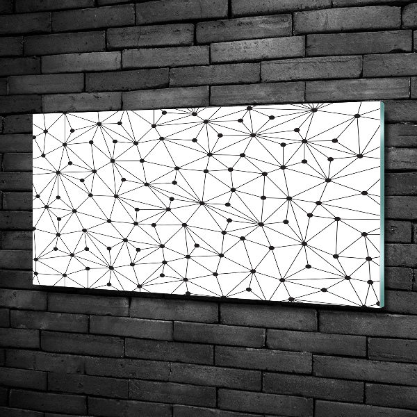 Cuadro de cristal templado moderno horizontal Líneas y círculos