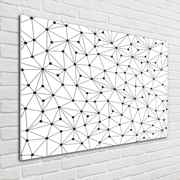 Cuadro de cristal templado moderno horizontal Líneas y círculos