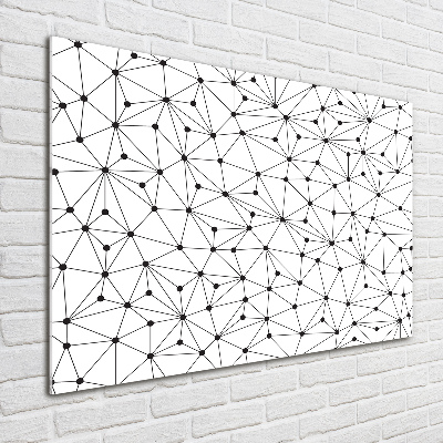 Cuadro de cristal templado moderno horizontal Líneas y círculos