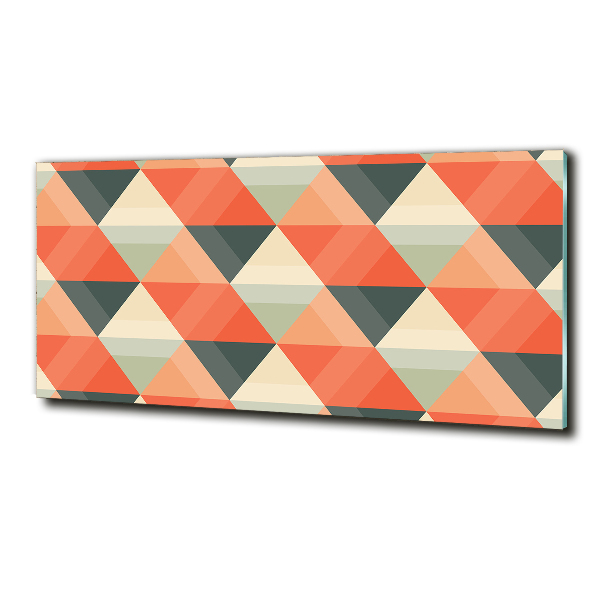 Cuadro decorativo de vidrio para salón horizontal Fondo geométrico