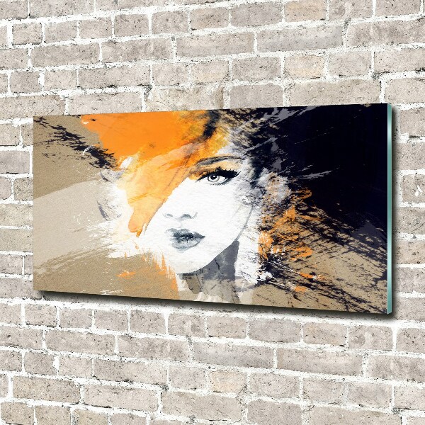 Impresión en cristal con acabado brillante horizontal Retrato de una mujer