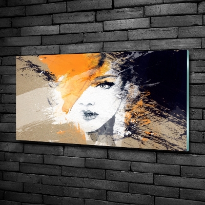 Impresión en cristal con acabado brillante horizontal Retrato de una mujer