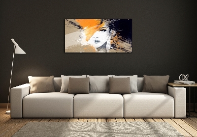 Impresión en cristal con acabado brillante horizontal Retrato de una mujer
