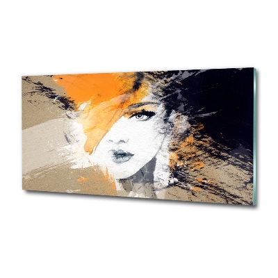 Impresión en cristal con acabado brillante horizontal Retrato de una mujer
