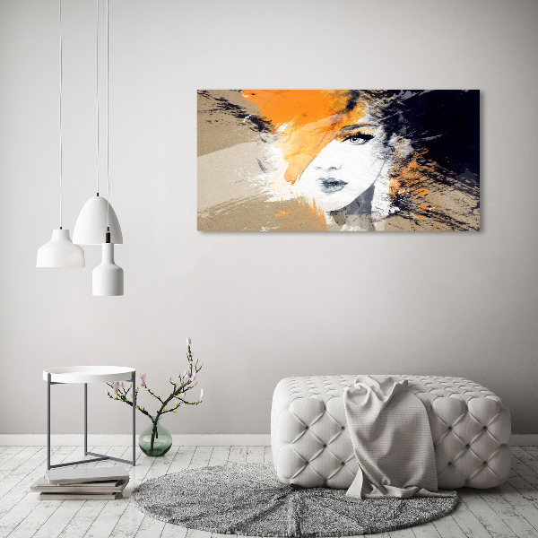 Impresión en cristal con acabado brillante horizontal Retrato de una mujer