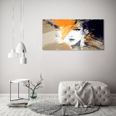 Impresión en cristal con acabado brillante horizontal Retrato de una mujer