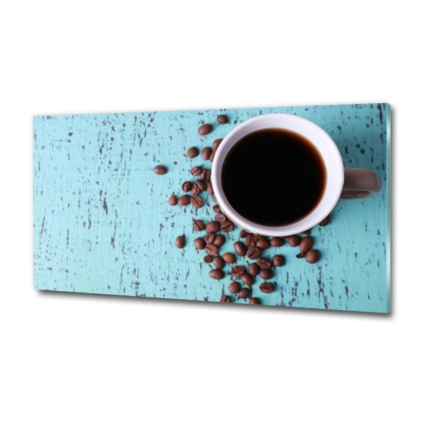 Cuadro de cristal templado moderno horizontal Café negro