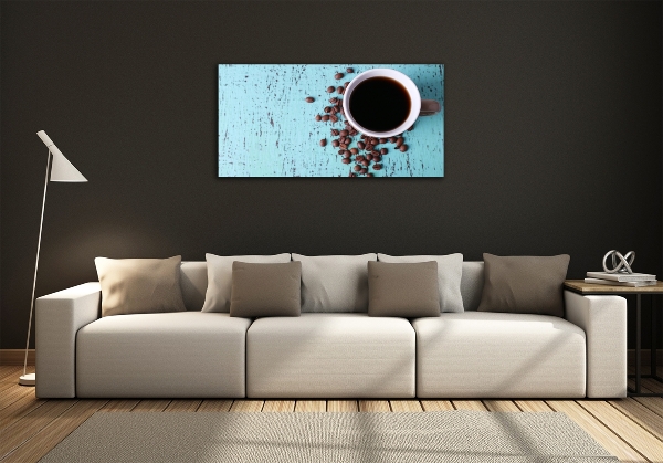 Cuadro de cristal templado moderno horizontal Café negro