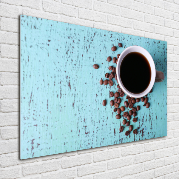 Cuadro de cristal templado moderno horizontal Café negro