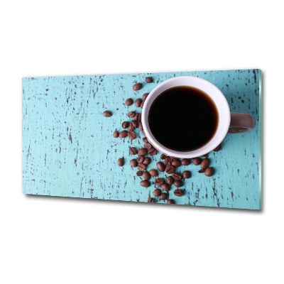 Cuadro de cristal templado moderno horizontal Café negro