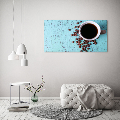 Cuadro de cristal templado moderno horizontal Café negro