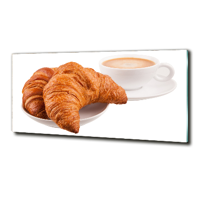 Foto en cristal de alta calidad con impresión uv horizontal Croissants y café