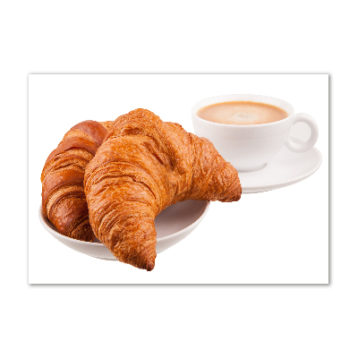 Foto en cristal de alta calidad con impresión uv horizontal Croissants y café