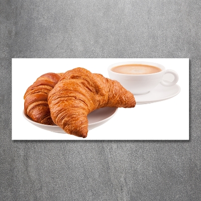 Foto en cristal de alta calidad con impresión uv horizontal Croissants y café