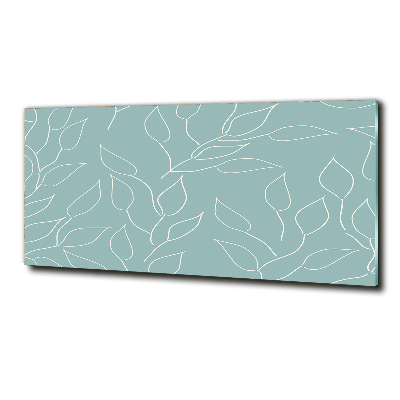 Cuadro decorativo de vidrio para salón horizontal Patrón de hojas