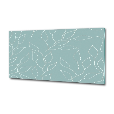 Cuadro decorativo de vidrio para salón horizontal Patrón de hojas