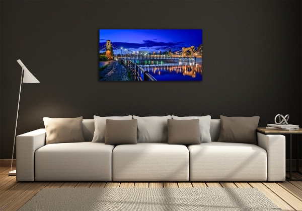 Impresión en cristal con acabado brillante horizontal Breslavia de noche