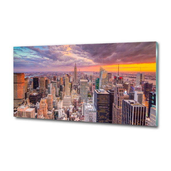 Cuadro de cristal templado moderno horizontal Nueva York