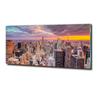 Cuadro de cristal templado moderno horizontal Nueva York
