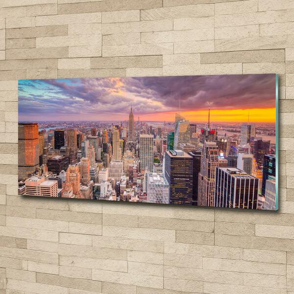 Cuadro de cristal templado moderno horizontal Nueva York