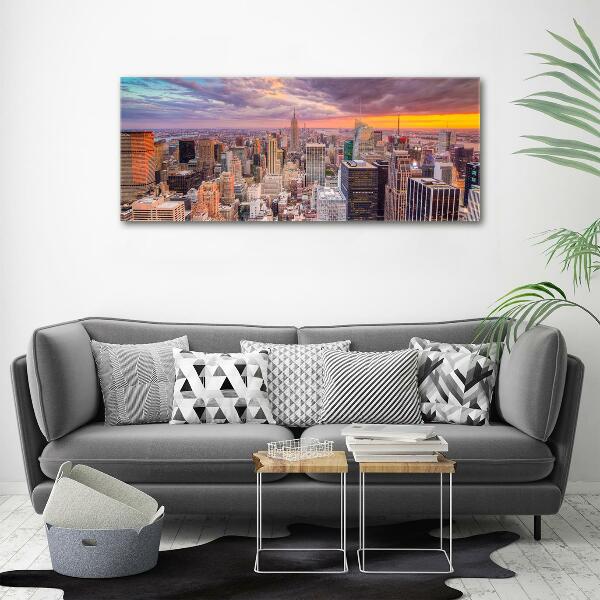 Cuadro de cristal templado moderno horizontal Nueva York