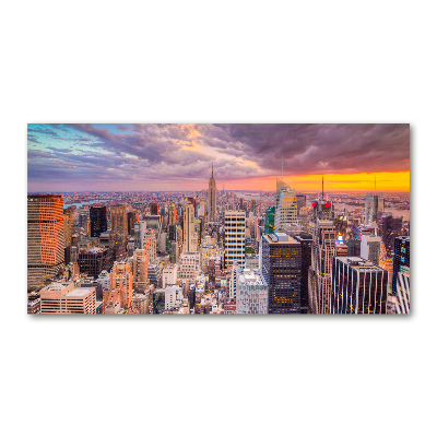 Cuadro de cristal templado moderno horizontal Nueva York