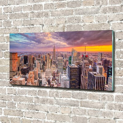 Cuadro de cristal templado moderno horizontal Nueva York