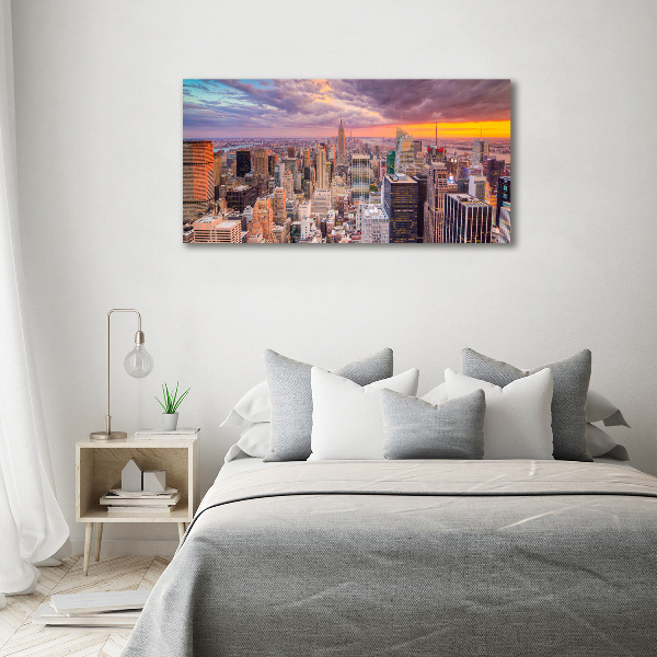 Cuadro de cristal templado moderno horizontal Nueva York