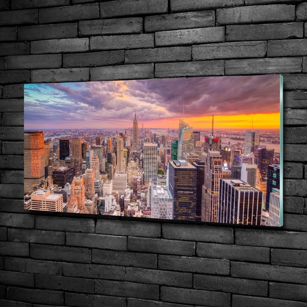 Cuadro de cristal templado moderno horizontal Nueva York