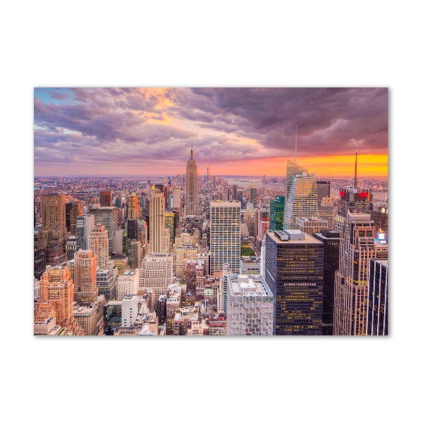 Cuadro de cristal templado moderno horizontal Nueva York