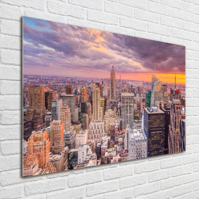 Cuadro de cristal templado moderno horizontal Nueva York
