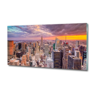 Cuadro de cristal templado moderno horizontal Nueva York