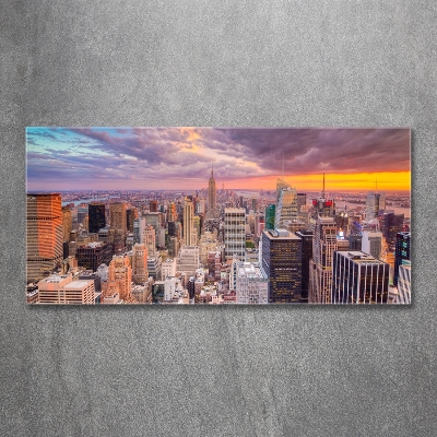 Cuadro de cristal templado moderno horizontal Nueva York