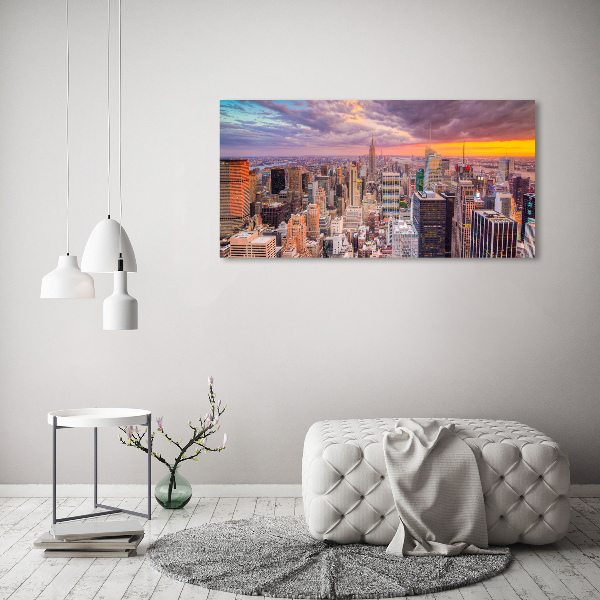 Cuadro de cristal templado moderno horizontal Nueva York