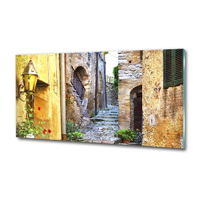 Cuadro decorativo de vidrio para salón horizontal Una calle con encanto