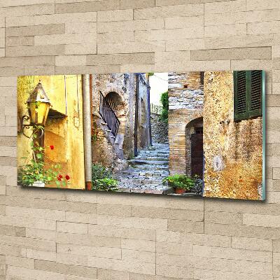Cuadro decorativo de vidrio para salón horizontal Una calle con encanto
