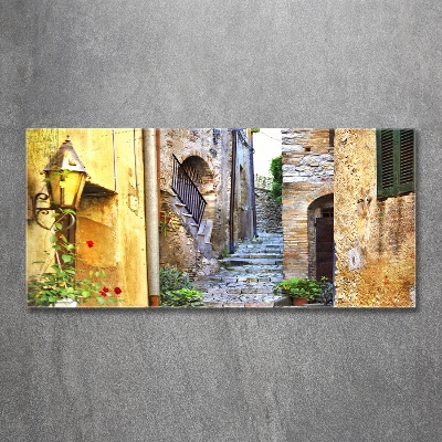 Cuadro decorativo de vidrio para salón horizontal Una calle con encanto