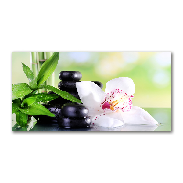 Cuadro de cristal templado moderno horizontal Orquídea