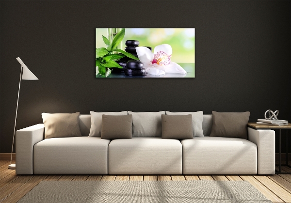 Cuadro de cristal templado moderno horizontal Orquídea