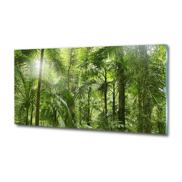 Cuadro decorativo de vidrio para salón horizontal Bosque tropical