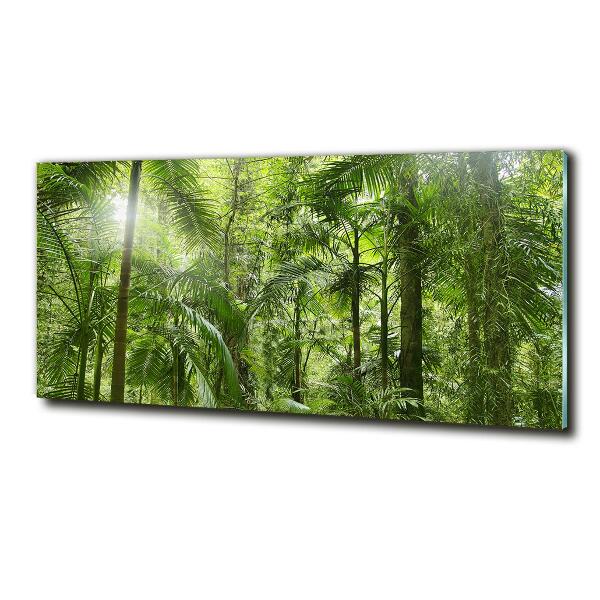 Cuadro decorativo de vidrio para salón horizontal Bosque tropical