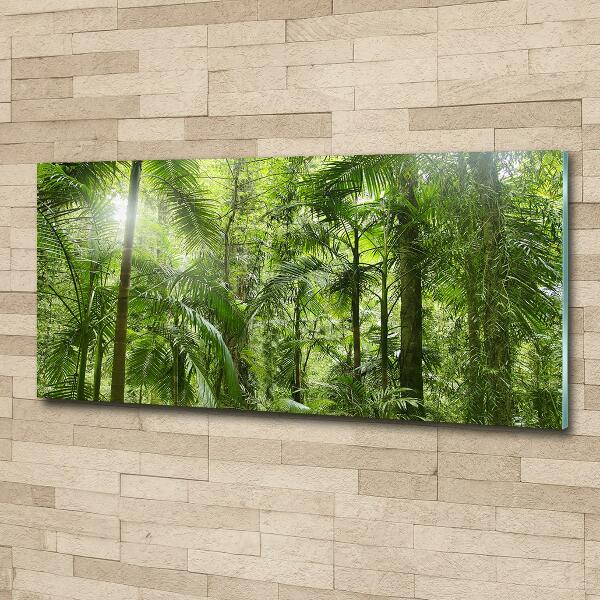 Cuadro decorativo de vidrio para salón horizontal Bosque tropical