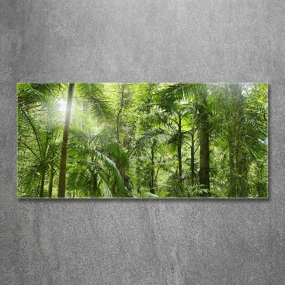Cuadro decorativo de vidrio para salón horizontal Bosque tropical