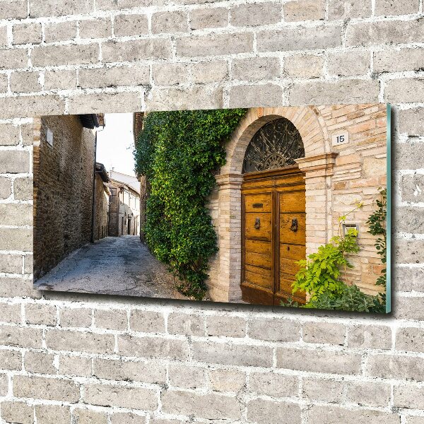 Cuadro de cristal templado moderno horizontal Una calle con encanto