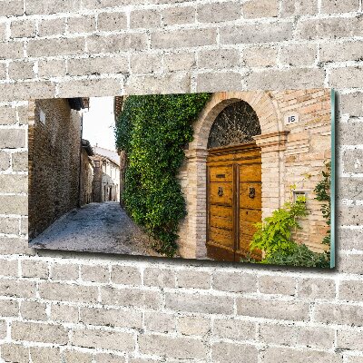 Cuadro de cristal templado moderno horizontal Una calle con encanto