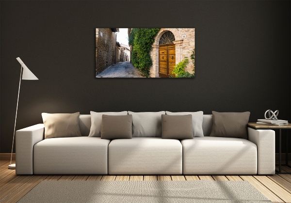 Cuadro de cristal templado moderno horizontal Una calle con encanto