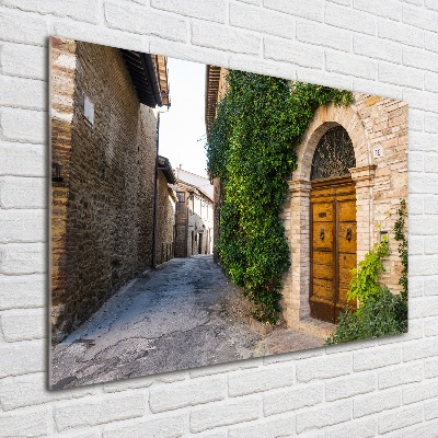 Cuadro de cristal templado moderno horizontal Una calle con encanto