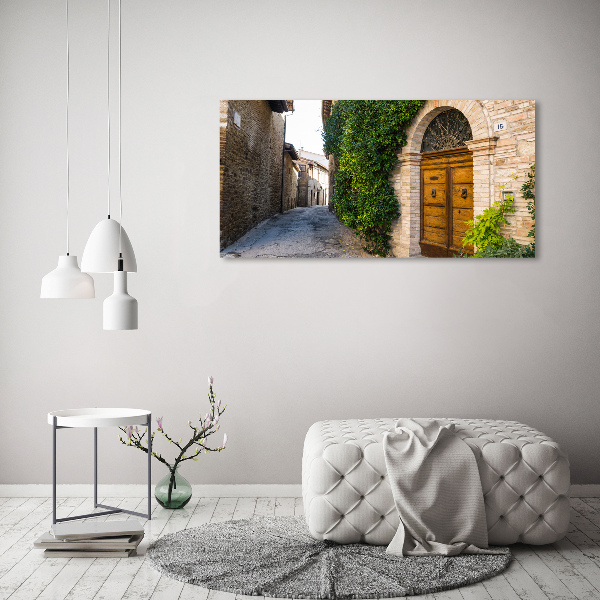 Cuadro de cristal templado moderno horizontal Una calle con encanto